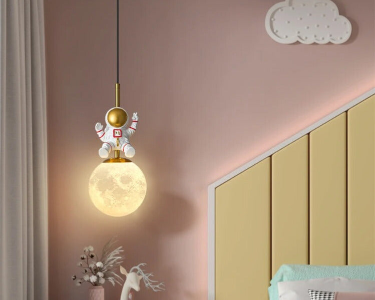 Introducing the new Nordic led astronaut chandelier for perfect children's room decor ✨🚀