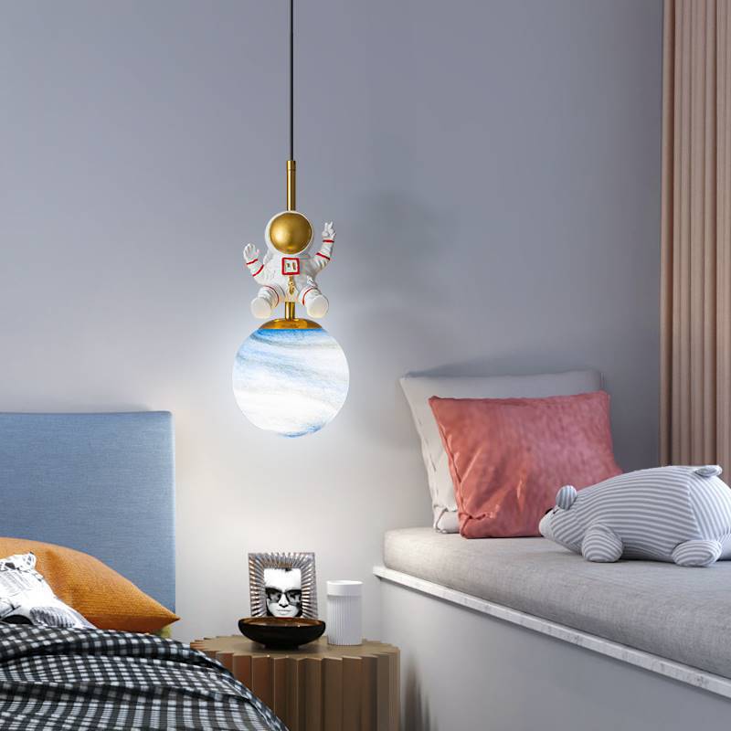Nordic Cartoon Chandelier Children Blue Space LED Ceiling Lights for Kids  Room Lustre Ceiling Lamps Home Decor Led Lighting