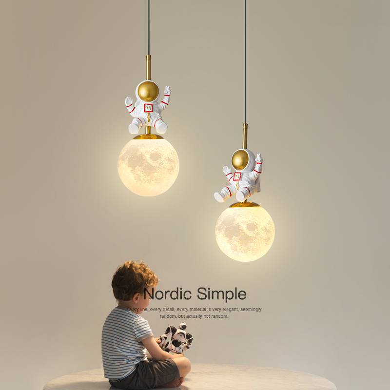 Nordic Cartoon Chandelier Children Blue Space LED Ceiling Lights for Kids  Room Lustre Ceiling Lamps Home Decor Led Lighting