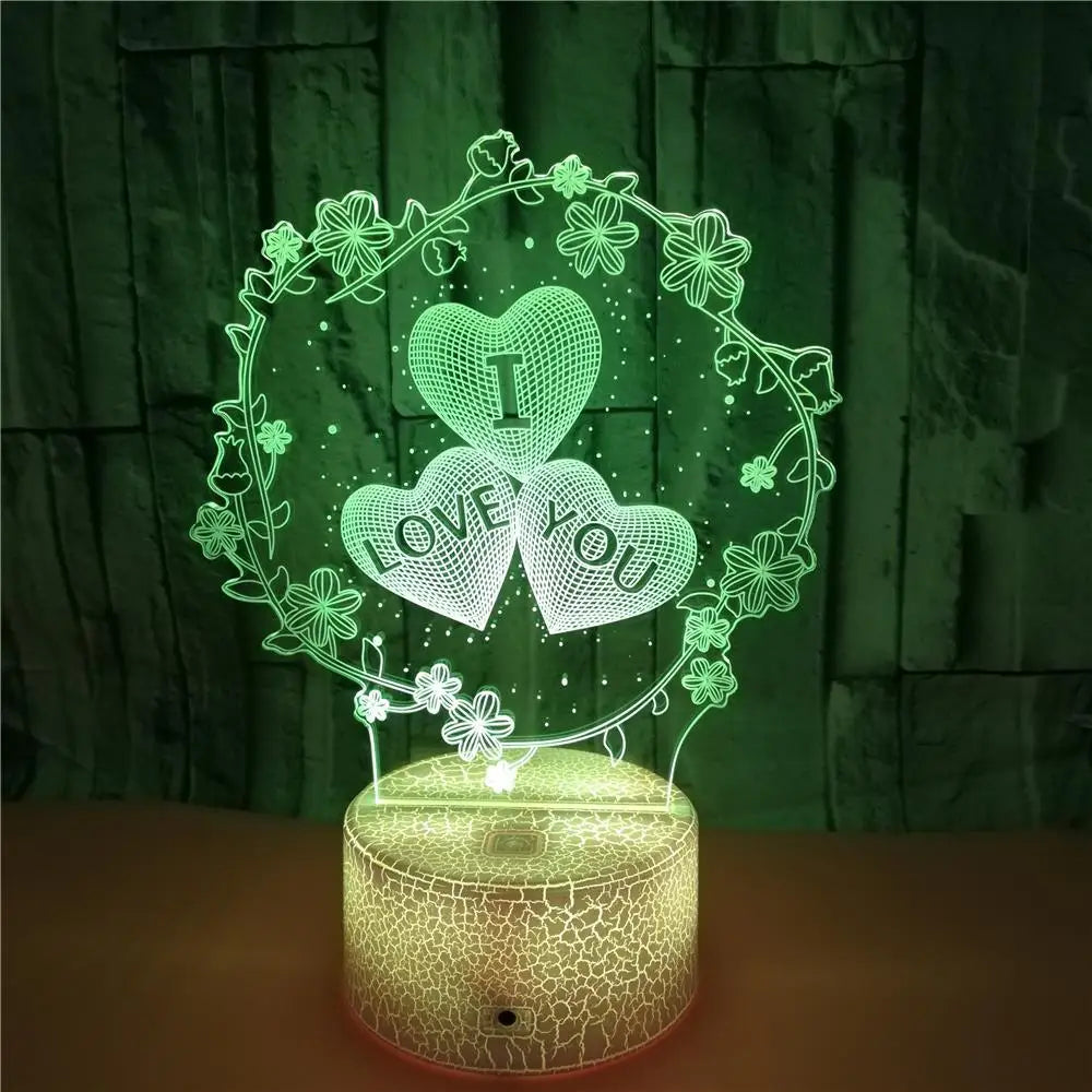 I LOVE YOU Romantic LED 3D Lamp 