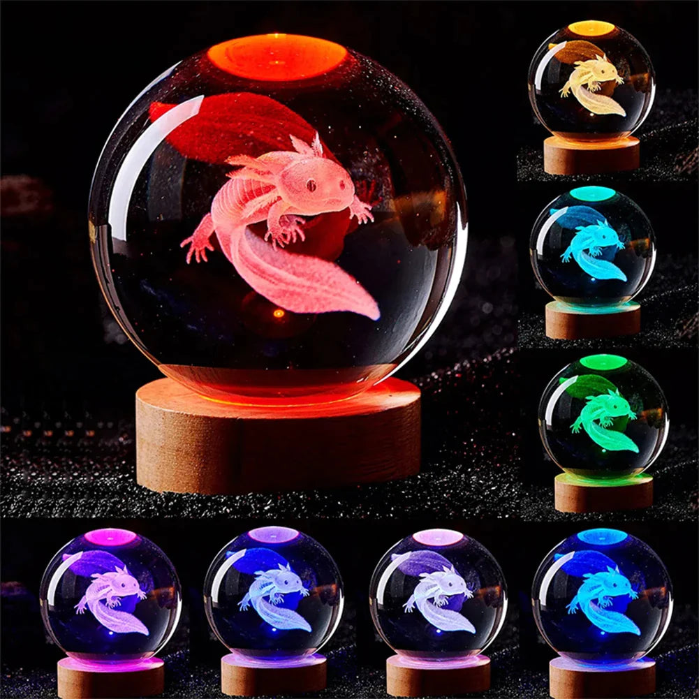 Axolotl 3D Crystal Ball - Creative Birthday Gift